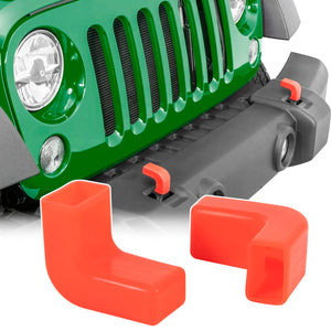 Front Bumper Tow Hook Rubber Cover for Jeep Wrangler JK JL Gladiator JT 2007-2023 Strap Protector Cushion