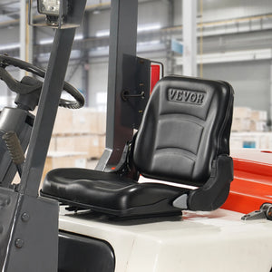 VEVOR Universal Forklift Seat Fold Down Tractor Seat with Adjustable Angle Back and Micro Switch Comfortable Forklift Seat