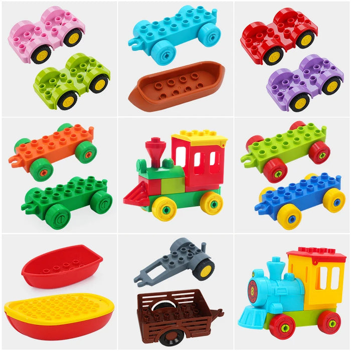 Compatible Big Building City Traffic Parts Vehicle Trailer Chassis Boat Accessories Large Bricks Kids Assembly Toys Party Gifts