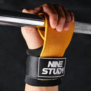 1Pair Vivid Colors Cowhide Fitness Gloves Straps Grips Weight Power Belt Lifting Pad Gym Deadlift Workout Exercise Protector