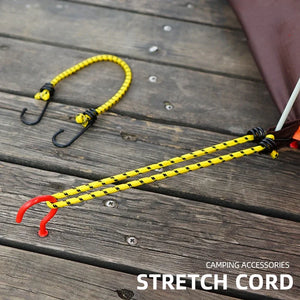 2Pcs Elastic Bungee Cord Set Tied Rope High Elasticity Luggage Straps Rope Hooks Stretch Tie Outdoors Camping Accessories