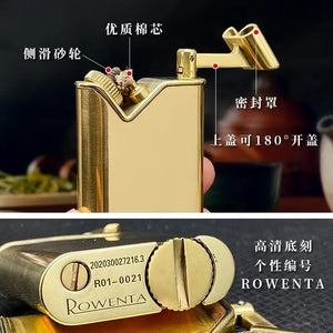 Kerosene Lighter Oblique Wheel Sideslip Arm Lift Creative Pure Copper Personality Abnormity Old-style Nostalgic  Collection