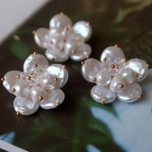 Texture Porcelain Piece Pearl Flower Patch Bag Earrings Hair Ornament Material Accessories Hair Clip Grab Clip Handmade Applique