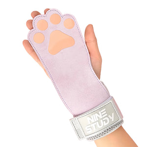 1Pair Cute Cat's Paw Gym Fitness Gloves Straps Grips Weight Power Belt Lifting Pads Workout Exercise Protection Cowhide Glove