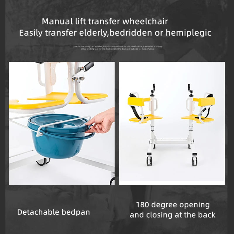 Elderly Patient Manual Transfer Lift Machine | Bed Wheelchair Shift ...
