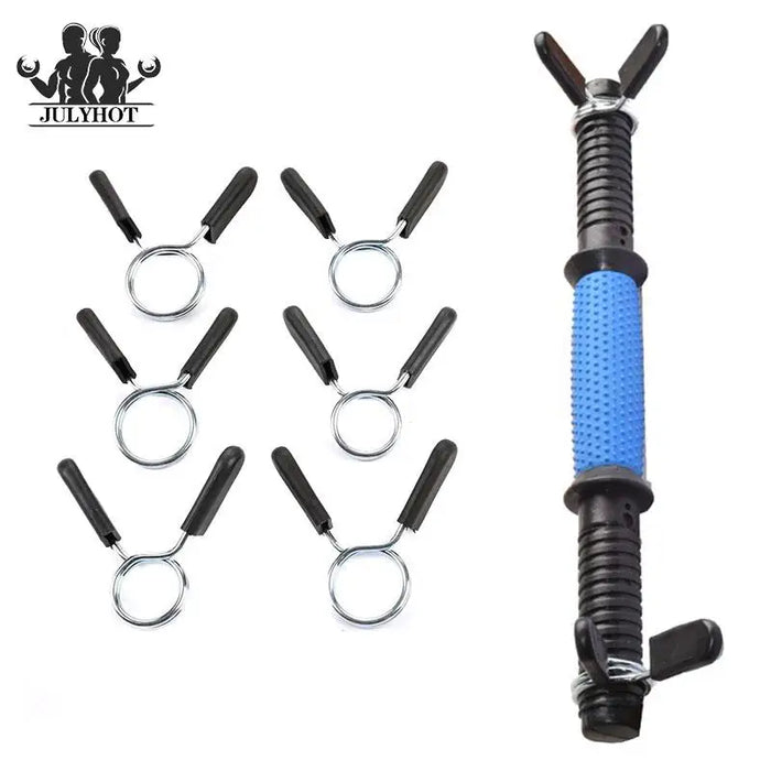 1Pair Barbell Clamp Spring Collar Clips 2.5/2.8/3cm Gym Weight Dumbbell Lock Standard Lifting Kit