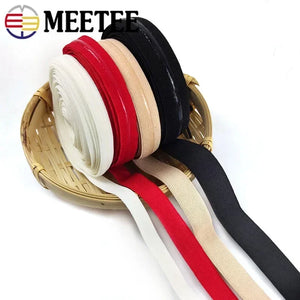 5M Meetee 8/10/15/20/25mm Elastic Band for Underwear Silicone Non-slip Stretch Rubber Bra Belt Strap Tapes DIY Sewing Accessory