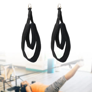 2Pcs Pilates Double Loop Straps D Rings Straps Yoga Exercise Equipment Home Gym Stretch Exercise Band Waist Back Leg Yoga Straps