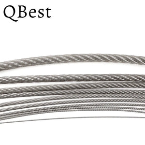 QBest 5m/10m 0.8-4mm Diameter 7X7 7X19 Structure 304 stainless steel wire rope thin cable softer fishing lifting cable