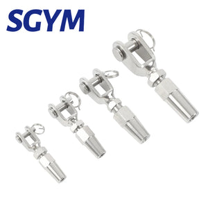 1PCS 3/4/5/6mm Wire Rope 316 Stainless Steel Swageless Fork/Jaw Terminal Cable DIY Fitting Rigging Hardware Balustrade kit