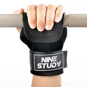 1Pair Gym Fitness Gloves Straps Grips Anti-Skid Weight power belt Lifting Pads Workout Exercise Protection Cowhide Microfiber