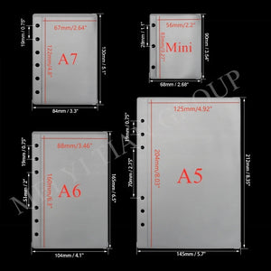 30pcs Budget Binder Top Loading Clear Frost PVC Envelope Pouch Zipless Loose Leaf Binder Pocket A5 A6 A7 Binder Envelope Refills
