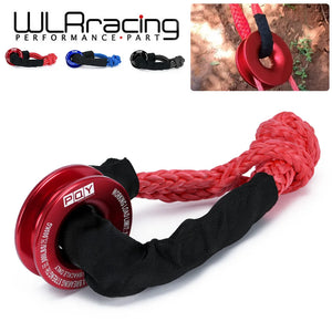 55000lbs Winch Rope Synthetic Soft Shackle+Recovery Ring Set Rugged Shackles With Protective Sleeve for Truck Vehicle Recovery