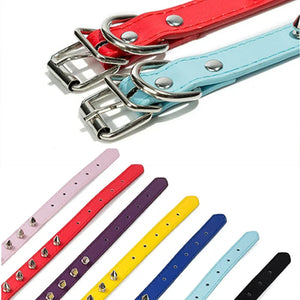 1pc Cool Cat Dog Collar Leather Spiked Studded Collars For Small Medium Colorful Pets Necklace Dogs Cats Neck Strap Pet Products