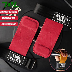 1Pair Vivid Colors Cowhide Fitness Gloves Straps Grips Weight Power Belt Lifting Pad Gym Deadlift Workout Exercise Protector