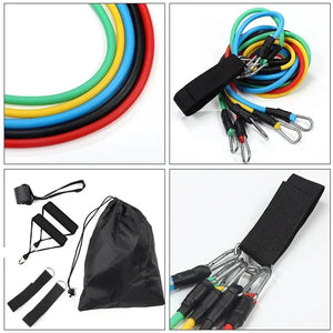 11pcs/Set Pull Rope, Resistance Bands, Portable Fitness Equipment, Ankle Strap, Chest Expander, Elastic Exercise Band