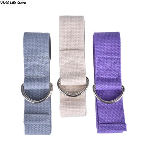 1Pc Adjustable Sport Stretch Strap D-Ring Belts Gym Waist Leg Fitness Yoga Belt