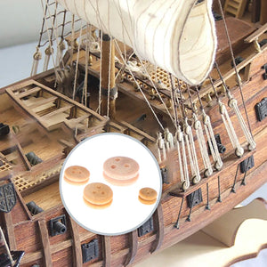 1set High Quality Wooden Model Ship Fittings Pulley Blocks Wooden Pulley Ship Model Building Kits Accessories