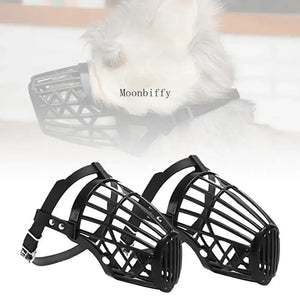 Soft Plastic and Leather Strong Dog Muzzle Basket Design Anti-biting Adjusting Straps Mask Dog Muzzle for Small Medium Large Dog