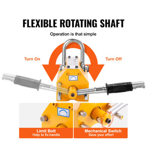 VEVOR 100KG-2000KG Permanent Magnetic Lifter Pulling Capacity 2.5 Safety Factor Neodymium & Steel Lifting Magnet Lift Magnets