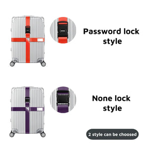 Anti-theft Luggage Buckle Cross Strap Password Adjustable Bundling Packing Baggage Belt Suitcase Trunk Belts Bag Accessories