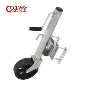 8 Inch Solid Wheel Sidewind Round Swivel Trailer Jack With Bolt On Capacity 675KG Jockey Wheel Boat RV Parts Accessories