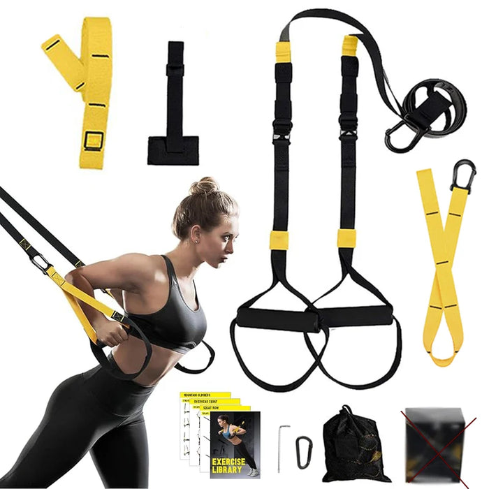 Adjustable Hanging Training Strap Gymnastics Fitness Band Chest Exercise Strap Pull Rope Resistance Band Set Home Gym Equipment