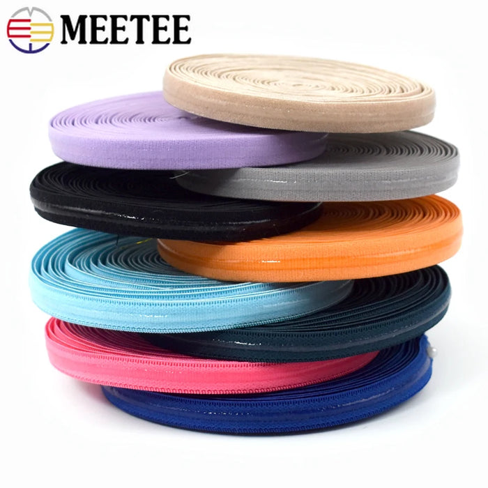 5/10/20M 10mm Polyester Elastic Band Underwear Bra Anti-skid Silicone Rubber Bands Stretch Strap Tape DIY Sewing Accessories