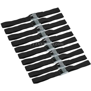 10 Pcs Black Lashing Straps with Clamping Lock Heavy Duty Fastening Straps for Motor Bicycle Luggage Fixing Tool