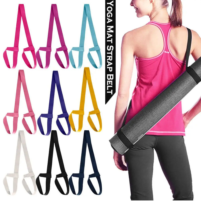 Yoga Mat Strap Belt Shoulder Carry Belt Adjustable Sports Sling Exercise Stretch Fitness Elastic Yoga Belt Yoga Equipment