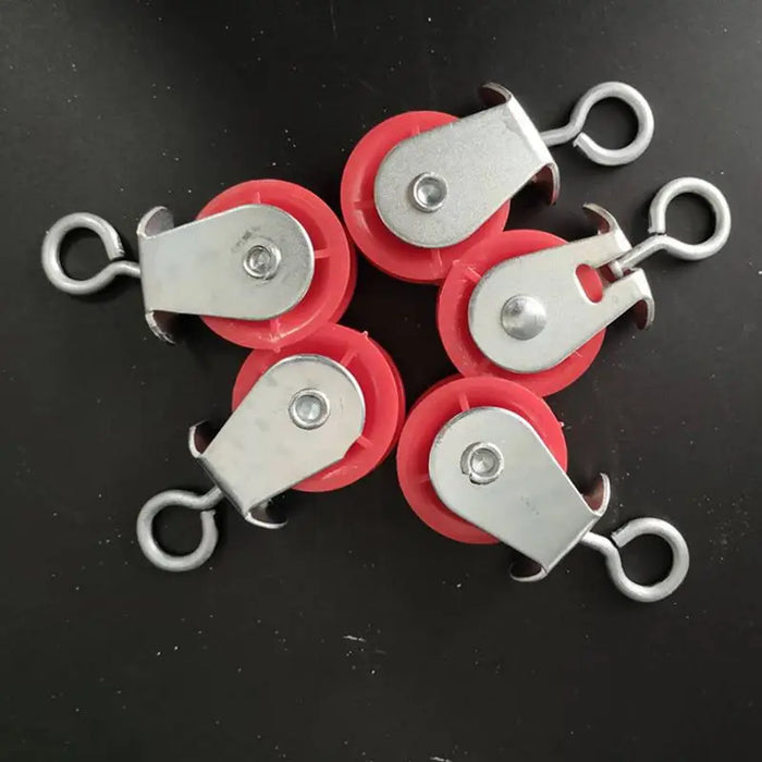 5PCS Plastic Single Lifting Rope Pulley Single Pulley Block Single Wheel Swivel Lifting Wheel Fixed Pulley Wire Rop eшкив 도르레