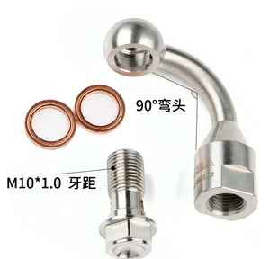 Stainless Steel 304 Hydraulic Reinforced Brake Clutch Oil Hose Line Pipe Banjo Fitting for Motorcycle ATV Dirt Bike Buggy