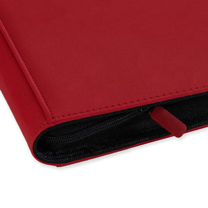 Premium Zip Binder - 12 Pocket Trading Card Album Folder - 480 Side Loading Pocket Binder for TCG MTG PKM YUGIOH (Red)