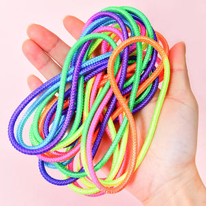 Rainbow Elastic Rubber Jump Rope Kids Adults Fitness Exercise Outdoor Fun Games Juegos De Exterior Para Niños Y Adultos