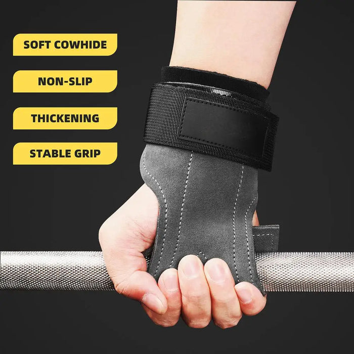 Bench Press Weight Lifting Wrist Hooks Straps PVC Deadlift Gloves and Grip Pads for Fitness Gym Training Dumbbell Pull-Up