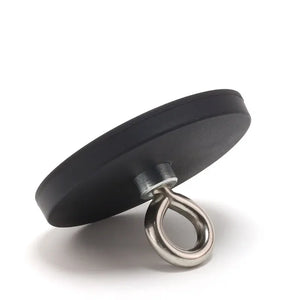 5Pcs D22/31/43/66/88mm Round Rubber-Coated Magnet Hook Strong Neodymium Magnets Fishing Rubber Coated Lifting Ring Magnets Hooks