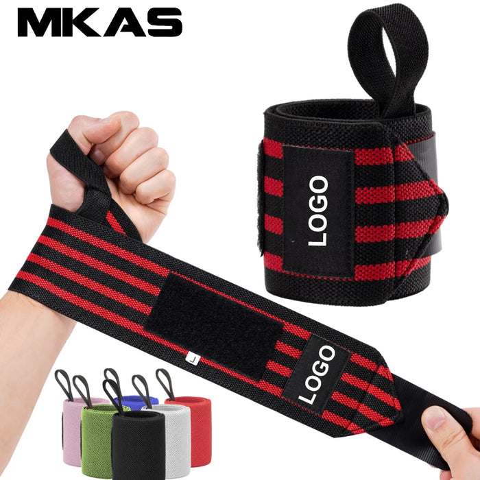 1 Pair Wristband Wrist Support Brace Straps Extra Strength Weight Lifting Wrist Wraps Bandage Fitness Gym Training Custom Logo