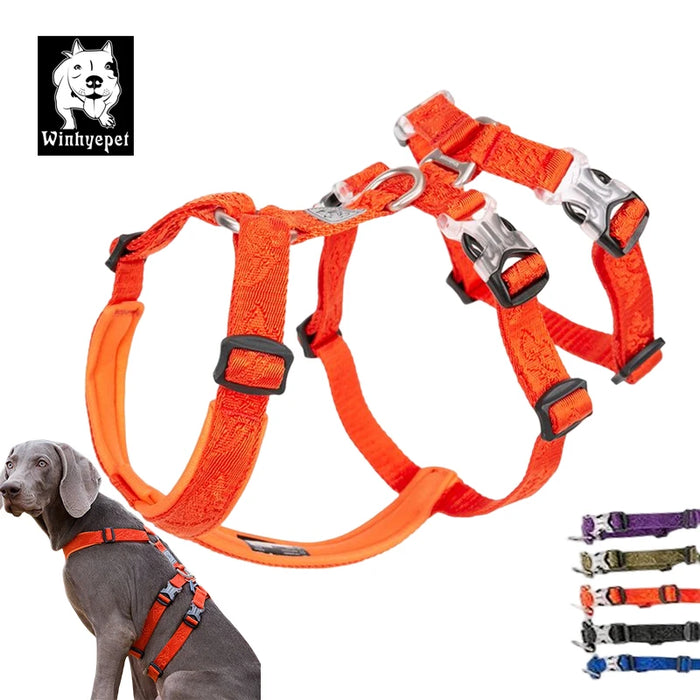 Winhyepet Dog Harness Pet Strap Adjustable Vest Triple Anti-escape Traveling Walking Pet Accessories For Small Meduim Large Dogs