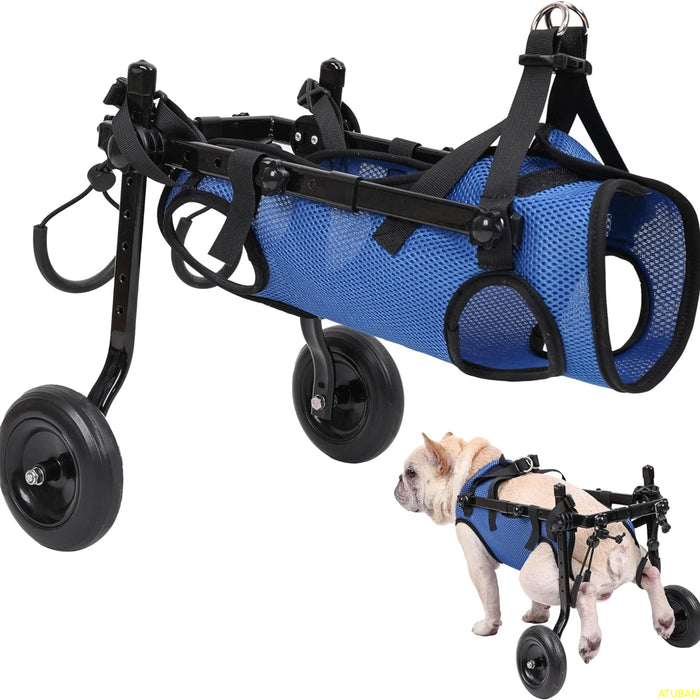 ATUBAN Small Dog Wheelchair, Adjustable Dog Wheelchairs-Mobility Aids for Disabled Pets, Suitable for Pets Weighing 8-20 Pounds