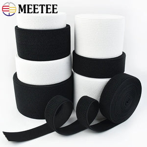 1/2M Meetee 25-100mm Elastic Band Elasticity Waistband Belt Webbing Stretch Strap Garment Skirt Rubber Tape Sewing Accessories