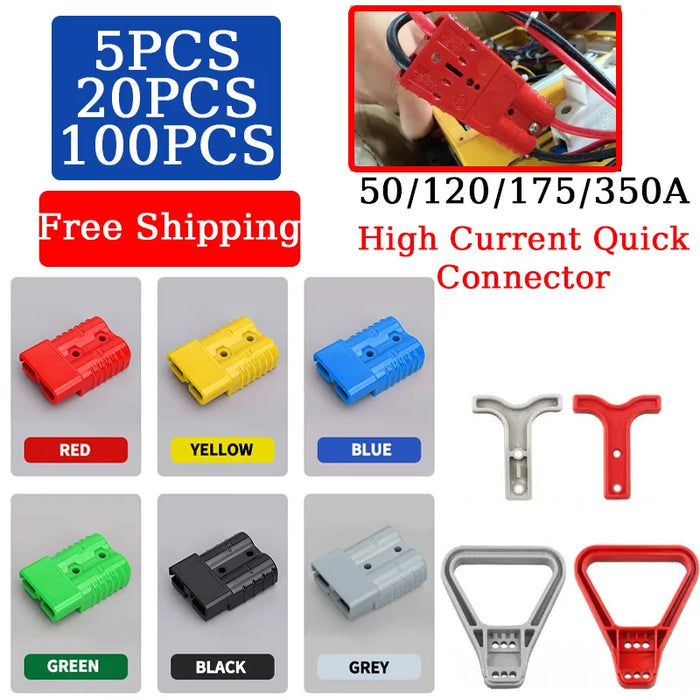 5/20/100Set 50A 120A 175A 350A 600V Anderson Style Plug SB50 Connector Anderson Handle Forklift Battery Charging Quick Connector