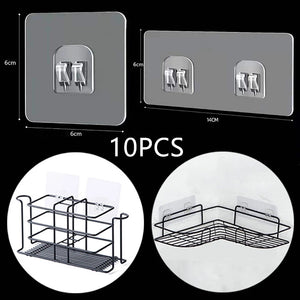 Seamless Adhesive Hooks Wall Mount Rack Strong Non-Marking Patch Patch Accessories Grab Hook For Racks Baskets Home Supplies