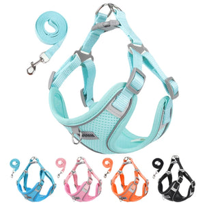 Dog Harness Leash Set for Small Medium Dog Cat Chest Strap Reflective Dog Clothes Vest Set Chihuahua Outdoor Walking Pet Supplie