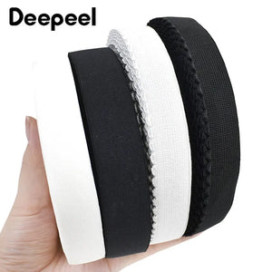 10Meters Black White Nylon Elastic Bands 10-50mm Wide Rubber Band Stretch Strap Lingerie Pants Belt Waist DIY Sewing Accessories