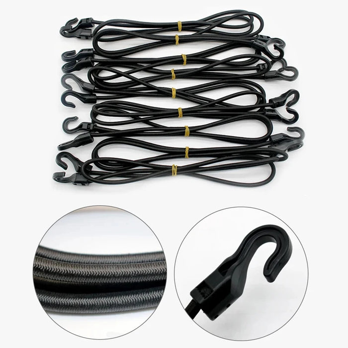 1m/1. 5m/2m Motorcycle Heavy Duty Elastic Bungee Shock Cord Strap Stretch Plastic Hook Elastic Round Rope Luggage Tent