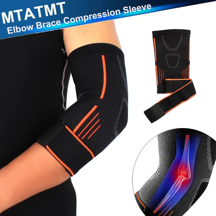 MTATMT 1Pcs Elbow Brace Compression Support Sleeve for Tendonitis, With Adjustable Strap For Tennis, Golf, Weightlifting