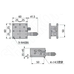 Z Axis Mobile Optical Displacement Fine Tuning Platform Height Adjustable Lifts Stage Sliding Table 60x60mm Trimming Station New