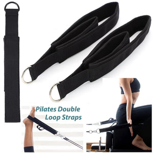 Double Ring Elastic Yoga Pilates Bed Exercise Accessory Ankle Buckle Pilates Stretch Strap Resistance Band elastic cord