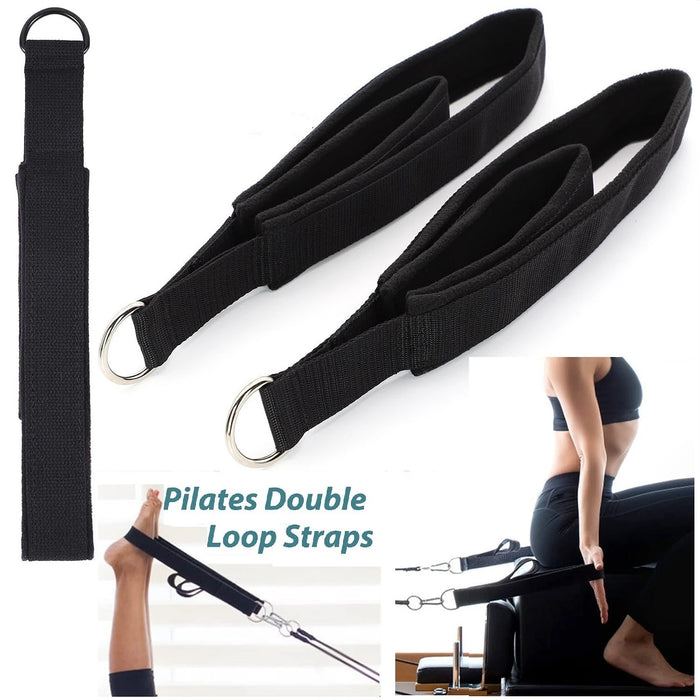 Double Ring Elastic Yoga Pilates Bed Exercise Accessory Ankle Buckle Pilates Stretch Strap Resistance Band elastic cord