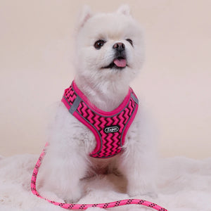 Supet Pet Cat and Dog Chest Strap with Wave Pattern Breathable and Comfortable Tank Top Traction Rope